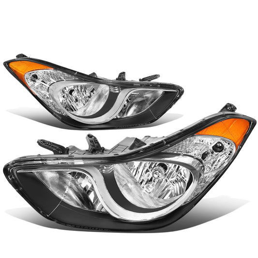 FAROS 11-13 HYUNDAI ELANTRA SEDAN - H7 LOW BEAM / H1 HIGH BEAM - BLACK HOUSING / AMBER CORNER