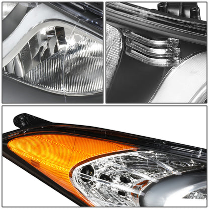 FAROS 11-13 HYUNDAI ELANTRA SEDAN - H7 LOW BEAM / H1 HIGH BEAM - BLACK HOUSING / AMBER CORNER