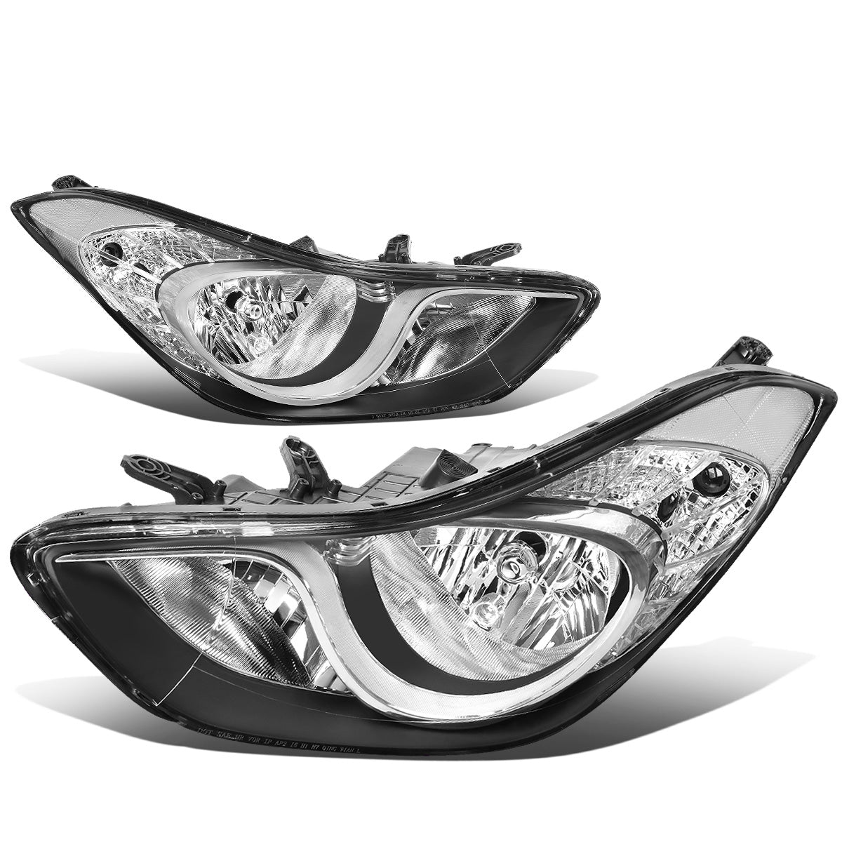 FAROS 11-13 HYUNDAI ELANTRA SEDAN - H7 LOW BEAM / H1 HIGH BEAM - BLACK HOUSING / CLEAR CORNER
