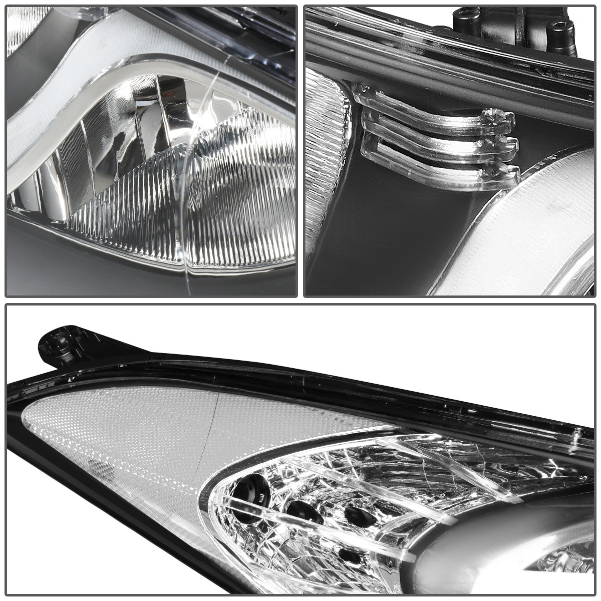 FAROS 11-13 HYUNDAI ELANTRA SEDAN - H7 LOW BEAM / H1 HIGH BEAM - BLACK HOUSING / CLEAR CORNER