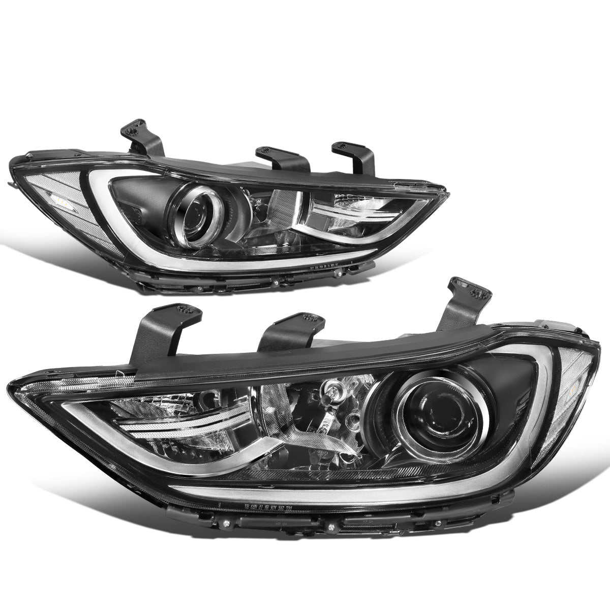 FAROS 17-18 HYUNDAI ELANTRA - PROJECTOR LOW BEAM - 9005 HIGH / H7 LOW PY21W SIGNAL - CHROME HOUSING / CLEAR CORNER