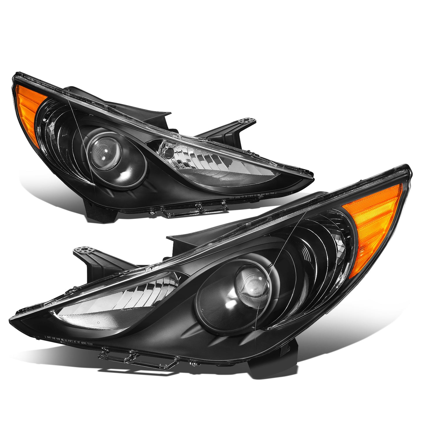 FAROS 11-14 HYUNDAI SONATA 4-DOOR - PROJECTOR - H7 LOW BEAM / HIGH BEAM - BLACK HOUSING / AMBER CORNER