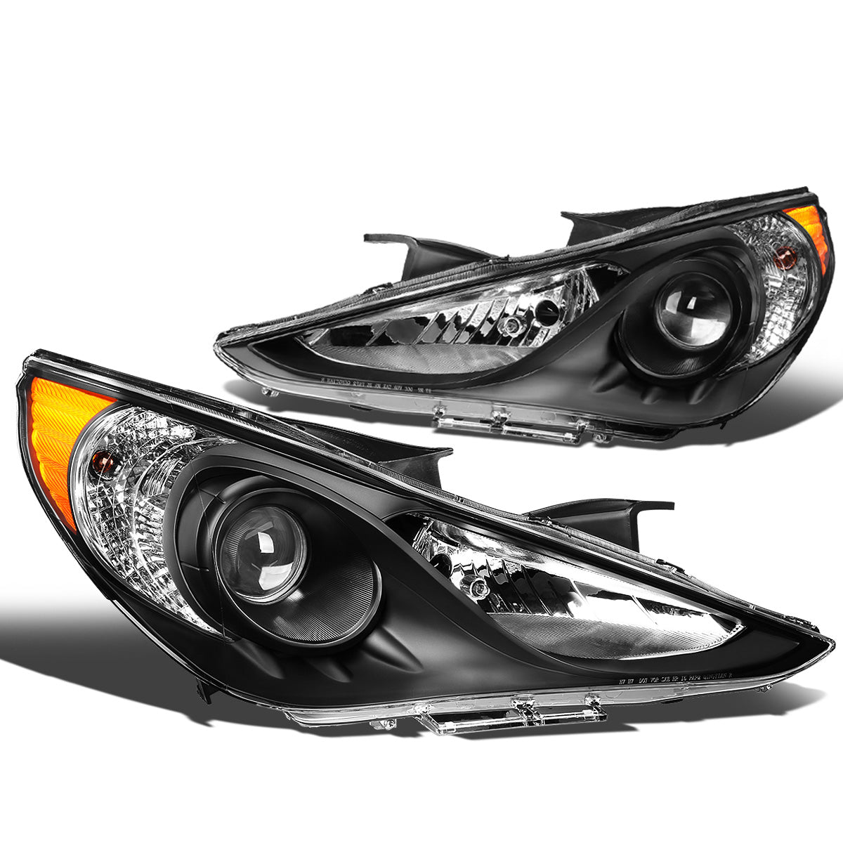 FAROS 11-14 HYUNDAI SONATA 4-DOOR - PROJECTOR - H7 LOW BEAM / HIGH BEAM - BLACK HOUSING / AMBER CORNER