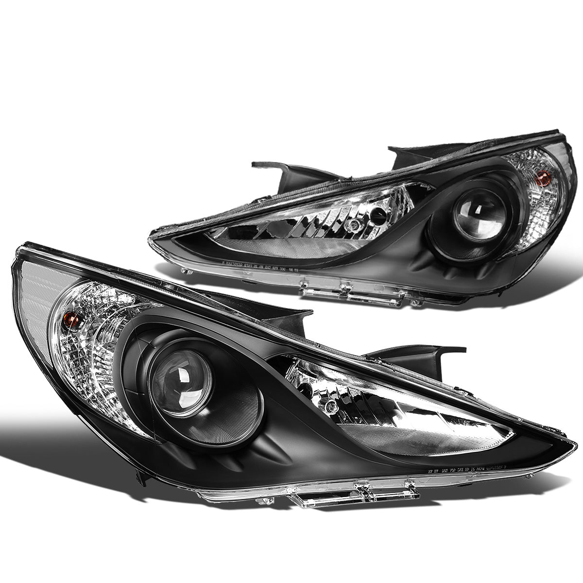 FAROS 11-14 HYUNDAI SONATA 4-DOOR - PROJECTOR - H7 LOW BEAM / HIGH BEAM - BLACK HOUSING / CLEAR CORNER