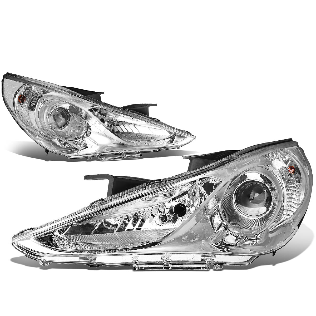 FAROS 11-14 HYUNDAI SONATA 4-DOOR - PROJECTOR - H7 LOW BEAM / HIGH BEAM - CHROME HOUSING / CLEAR CORNER