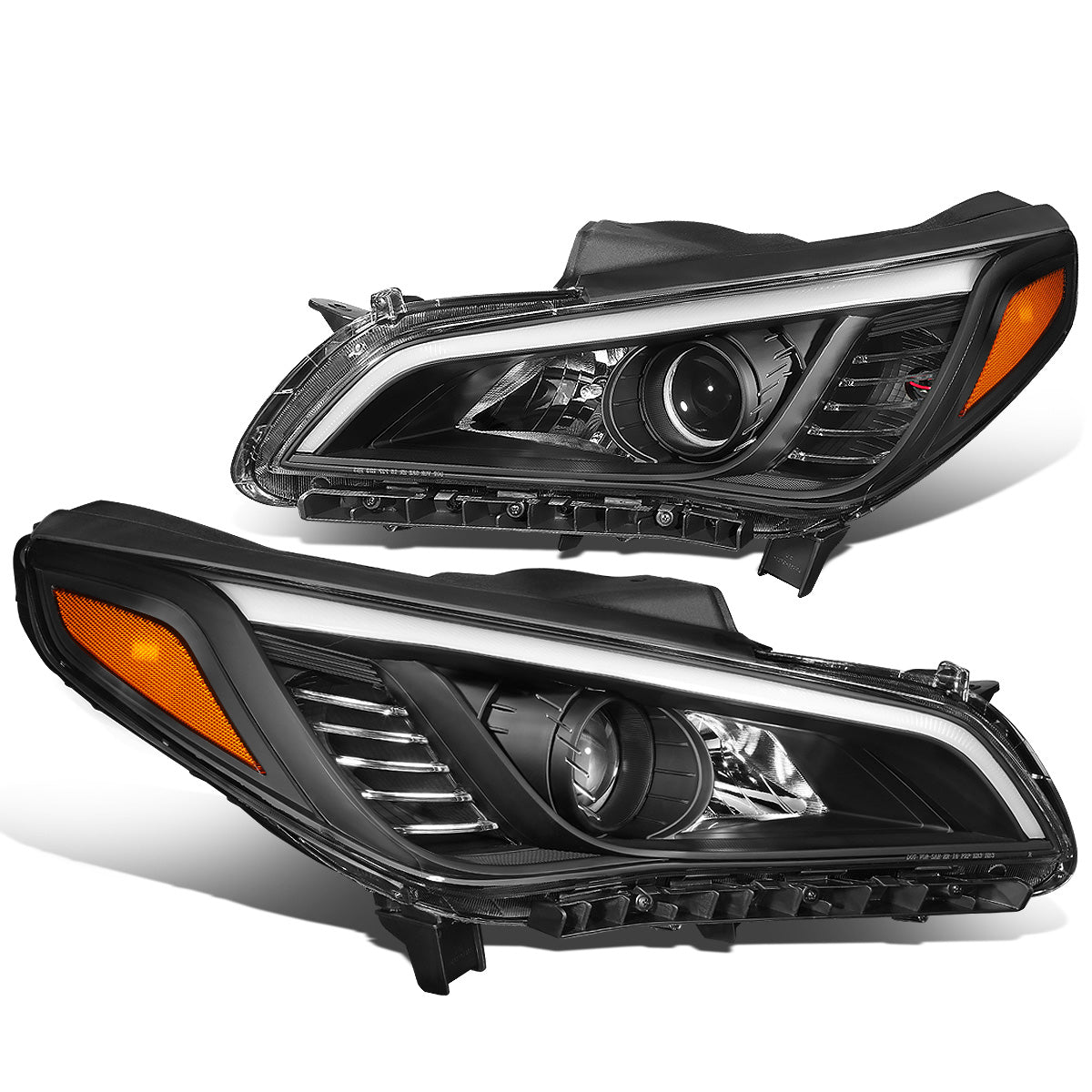 FAROS 15-17 HYUNDAI SONATA - FITS MODELS WITH HALOGEN HEADLIGHTS - PROJECTOR LOW BEAM - 9005 HIGH / H7 LOW BEAM - BLACK HOUSING / AMBER CORNER