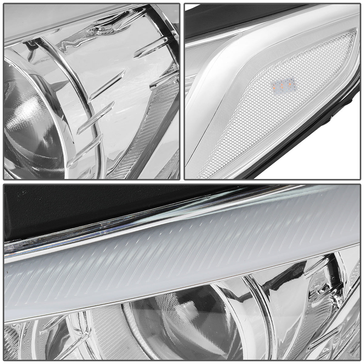 FAROS 15-17 HYUNDAI SONATA - FITS MODELS WITH HALOGEN HEADLIGHTS - PROJECTOR LOW BEAM - 9005 HIGH / H7 LOW BEAM - CHROME HOUSING / CLEAR CORNER