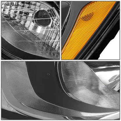 FAROS 12-14 HYUNDAI ACCENT - FITS NON PROJECTOR HEADLIGHT MODELS ONLY - H4 LOW / HIGH BEAM - CHROME HOUSING / AMBER CORNER