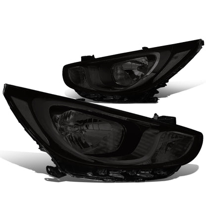 FAROS 12-14 HYUNDAI ACCENT - FITS NON PROJECTOR HEADLIGHT MODELS ONLY - H4 LOW / HIGH BEAM - SMOKE HOUSING / CLEAR CORNER