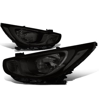 FAROS 12-14 HYUNDAI ACCENT - FITS NON PROJECTOR HEADLIGHT MODELS ONLY - H4 LOW / HIGH BEAM - SMOKE HOUSING / CLEAR CORNER
