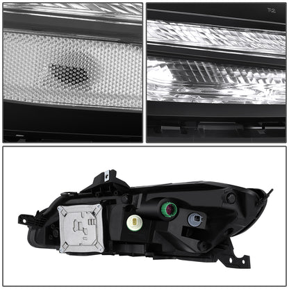 FAROS 14-18 JEEP CHEROKEE - FITS MODELS WITH FACTORY HALOGEN HEADLIGHTS ONLY. DOES NOT FIT HID MODELS - OE STYLE - LED DRL - PROJECTOR - 9005 LOW BEAM / HIGH BEAM,7440 SIGNAL, 194 MARKER - BLACK HOUSING / CLEAR CORNER