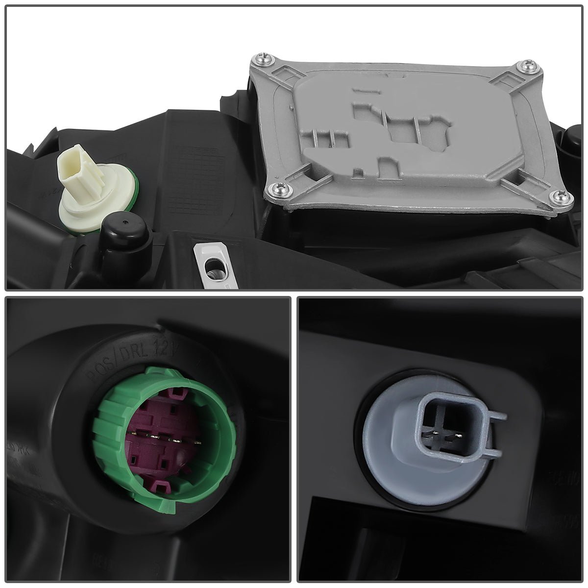 FAROS 14-18 JEEP CHEROKEE - FITS MODELS WITH FACTORY HALOGEN HEADLIGHTS ONLY. DOES NOT FIT HID MODELS - OE STYLE - LED DRL - PROJECTOR - 9005 LOW BEAM / HIGH BEAM,7440 SIGNAL, 194 MARKER - BLACK HOUSING / CLEAR CORNER