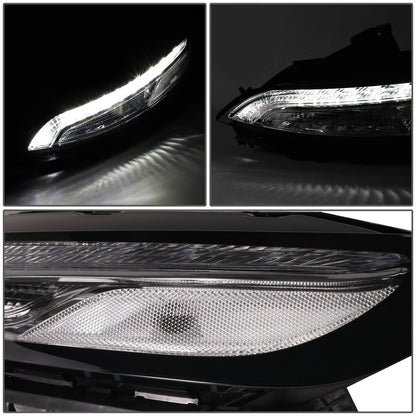 FAROS 14-18 JEEP CHEROKEE - FITS MODELS WITH FACTORY HALOGEN HEADLIGHTS ONLY. DOES NOT FIT HID MODELS - OE STYLE - LED DRL - PROJECTOR - 9005 LOW BEAM / HIGH BEAM,7440 SIGNAL, 194 MARKER - CHROME HOUSING / CLEAR CORNER