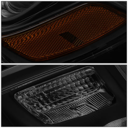 FAROS 14-16 JEEP GRAND CHEROKEE PRE FACELIFT - FITS MODELS WITH HALOGEN HEADLIGHTS ONLY - H1 LOW BEAM / 9005 HIGH BEAM - BLACK HOUSING / AMBER CORNER / SMOKE LENS