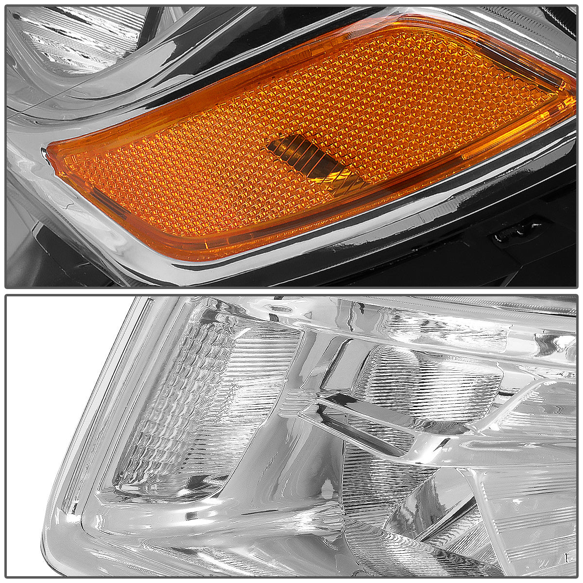FAROS 14-16 JEEP GRAND CHEROKEE PRE FACELIFT - FITS MODELS WITH HALOGEN HEADLIGHTS ONLY - H1 LOW BEAM / 9005 HIGH BEAM - CHROME HOUSING / AMBER CORNER