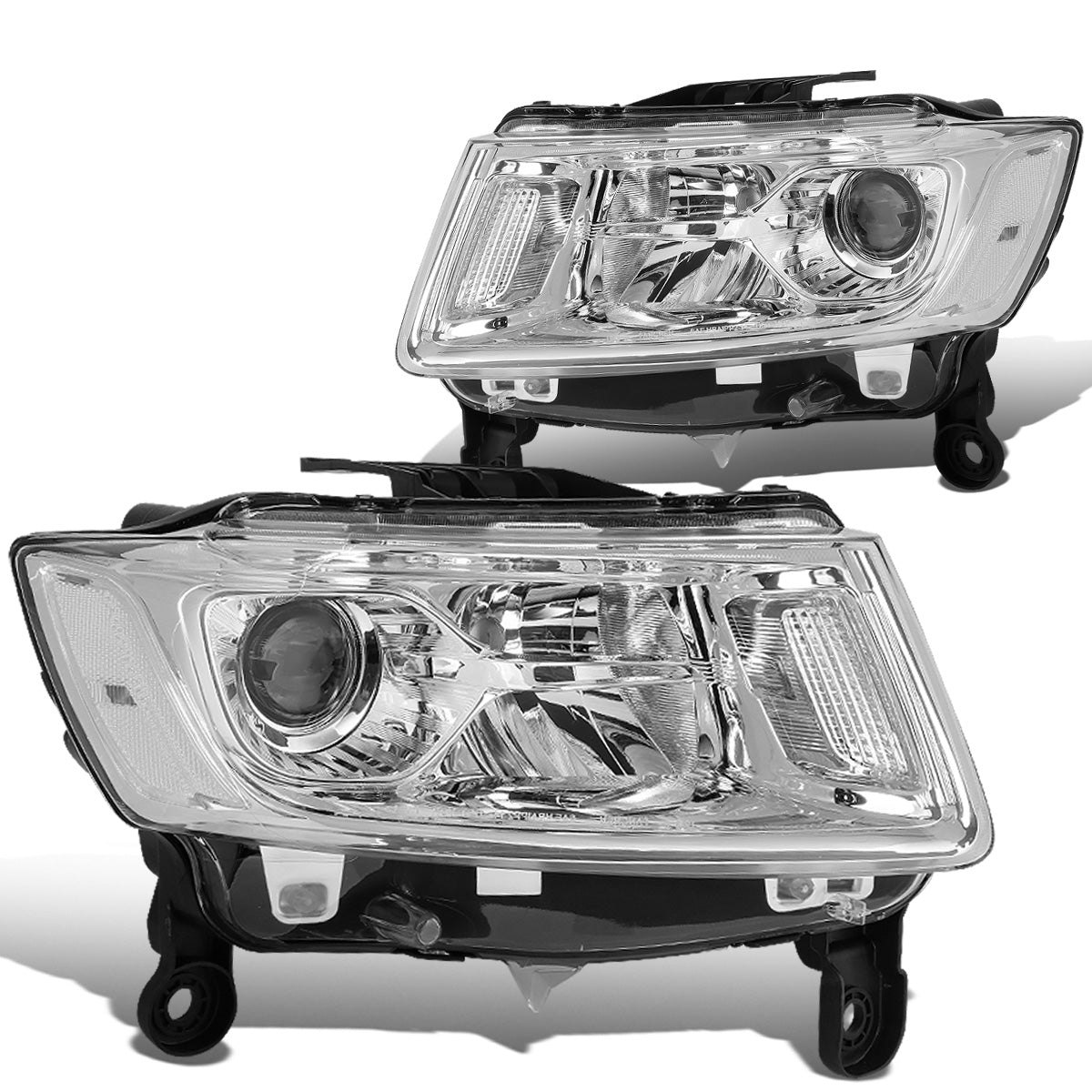 FAROS 14-16 JEEP GRAND CHEROKEE PRE FACELIFT - FITS MODELS WITH HALOGEN HEADLIGHTS ONLY - H1 LOW BEAM / 9005 HIGH BEAM - CHROME HOUSING / CLEAR CORNER