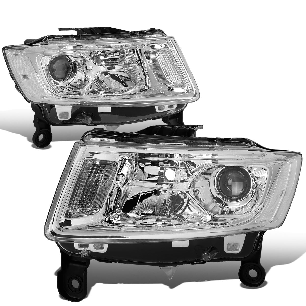 FAROS 14-16 JEEP GRAND CHEROKEE PRE FACELIFT - FITS MODELS WITH HALOGEN HEADLIGHTS ONLY - H1 LOW BEAM / 9005 HIGH BEAM - CHROME HOUSING / CLEAR CORNER