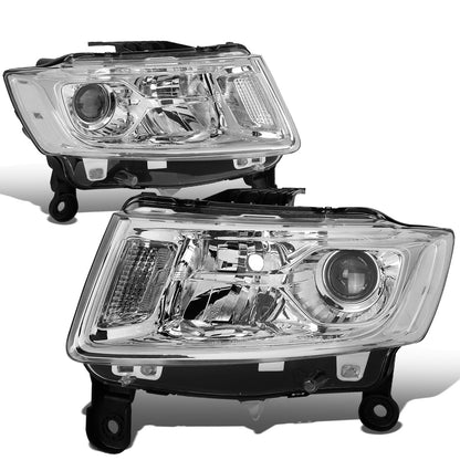 FAROS 14-16 JEEP GRAND CHEROKEE PRE FACELIFT - FITS MODELS WITH HALOGEN HEADLIGHTS ONLY - H1 LOW BEAM / 9005 HIGH BEAM - CHROME HOUSING / CLEAR CORNER