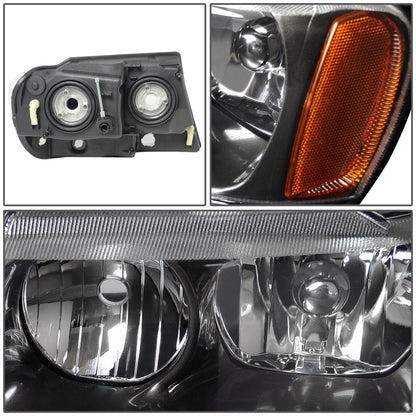 FAROS 99-04 JEEP GRAND CHEROKEE 4-DOOR - 9006 LOW BEAM / 9005 HIGH BEAM - BLACK HOUSING / AMBER CORNER