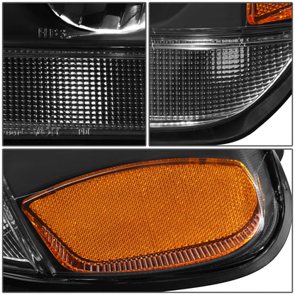 FAROS 99-04 JEEP GRAND CHEROKEE 4-DOOR - 9006 LOW BEAM / 9005 HIGH BEAM - BLACK HOUSING / AMBER CORNER