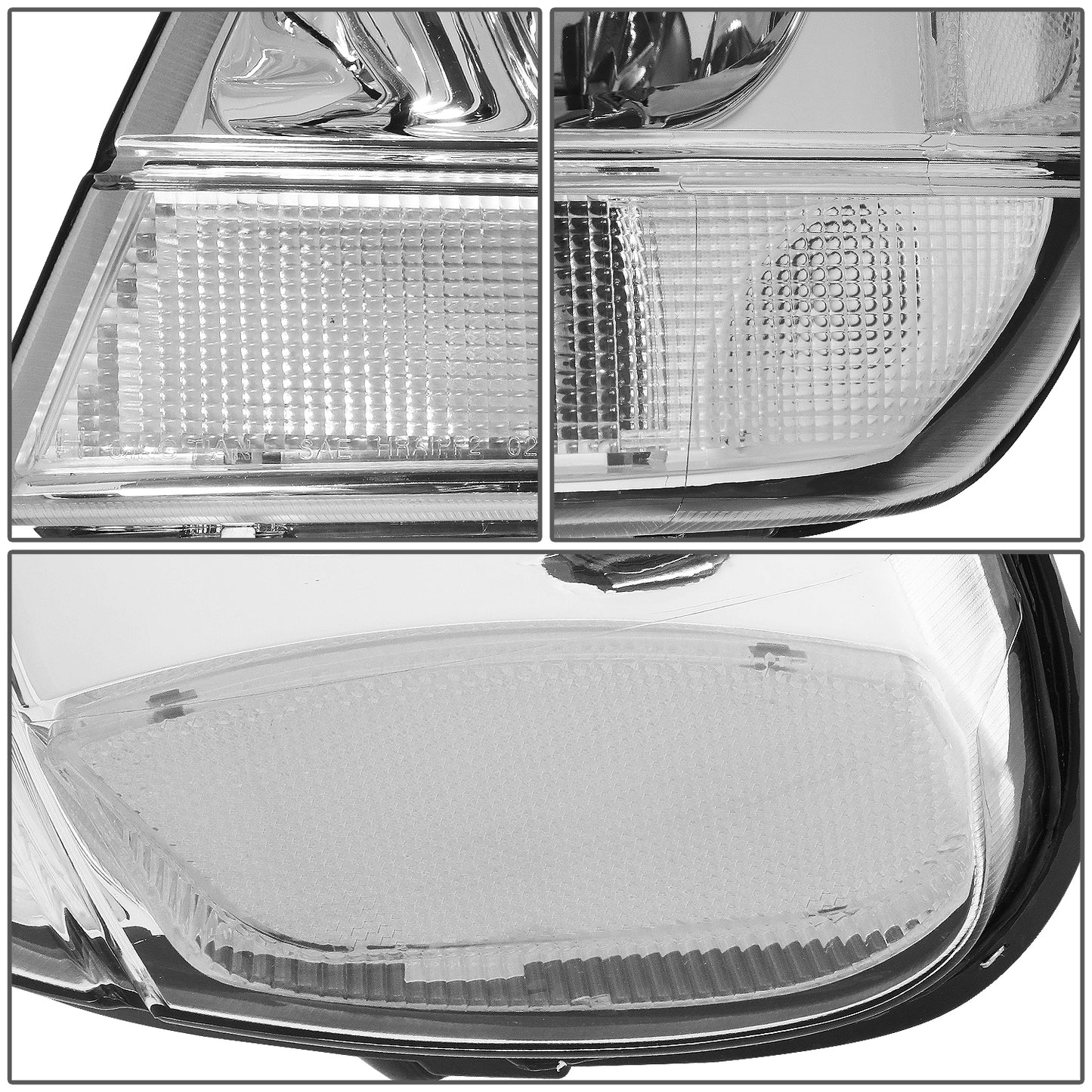 FAROS 99-04 JEEP GRAND CHEROKEE 4-DOOR - 9006 LOW BEAM / 9005 HIGH BEAM - CHROME HOUSING / CLEAR CORNER