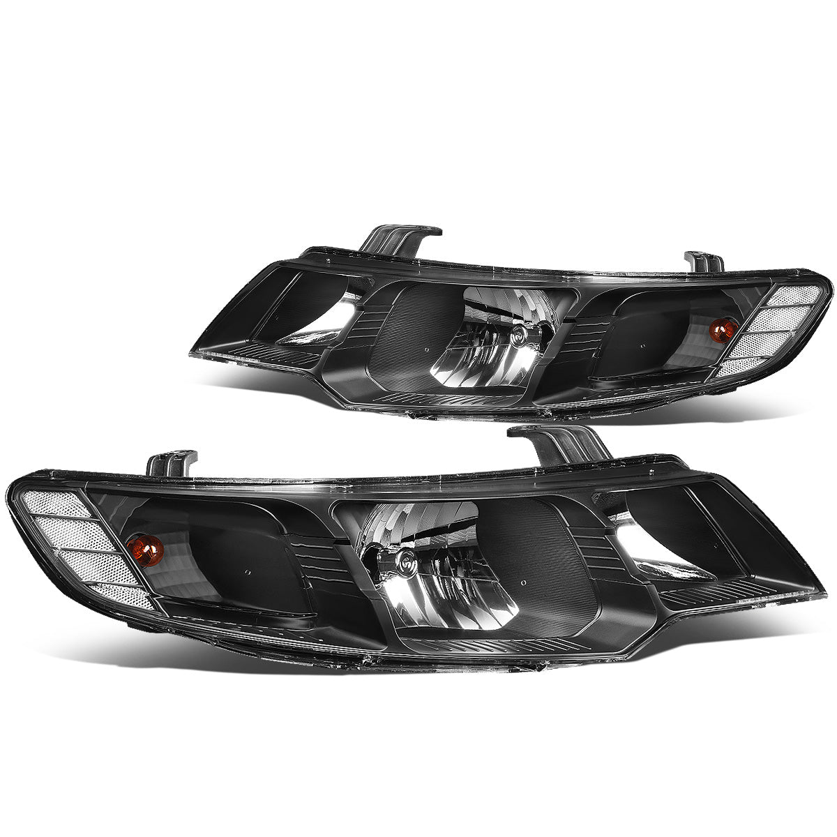 FAROS 10-13 KIA FORTE - H7 LOW BEAM / H1 HIGH BEAM - BLACK HOUSING / CLEAR CORNER
