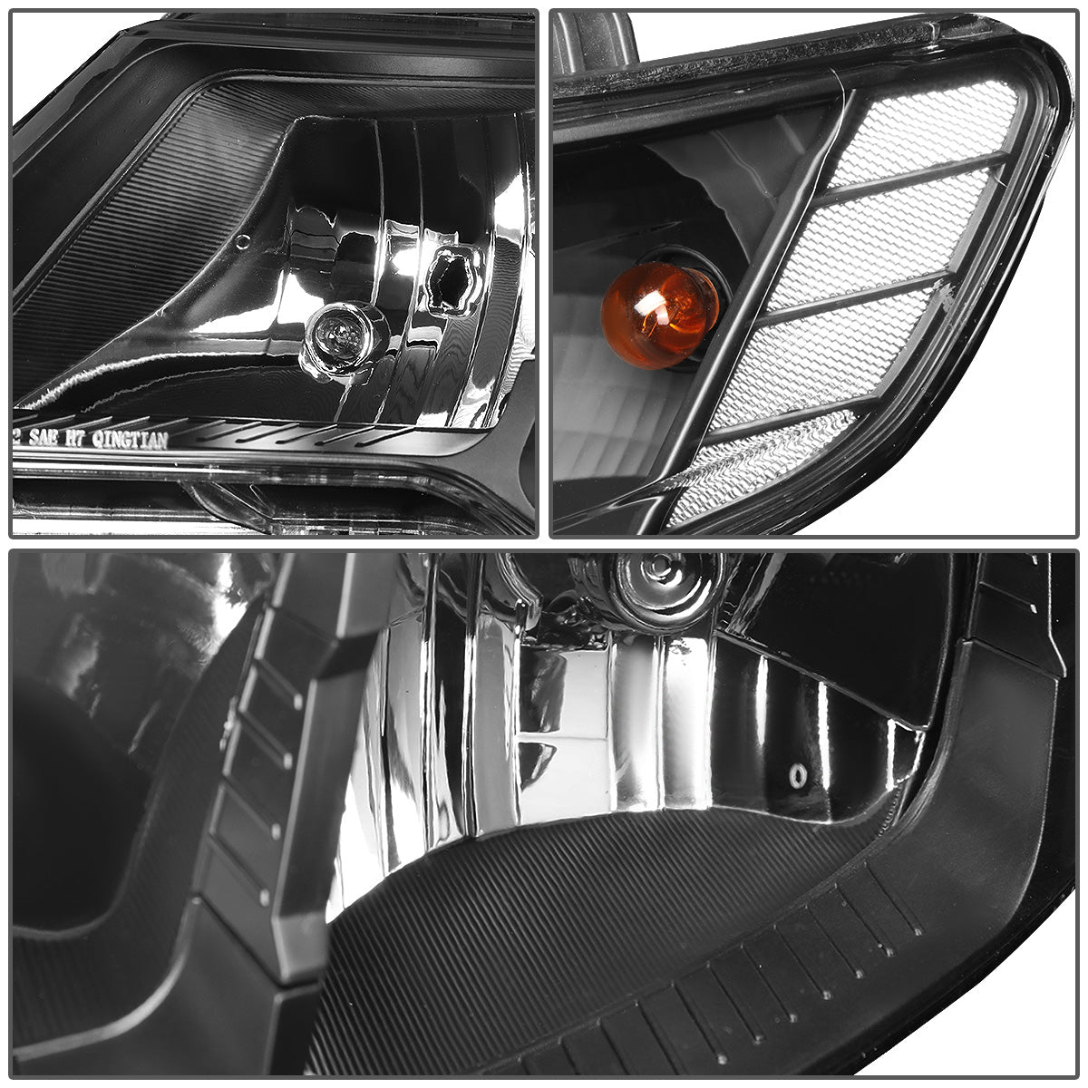FAROS 10-13 KIA FORTE - H7 LOW BEAM / H1 HIGH BEAM - BLACK HOUSING / CLEAR CORNER