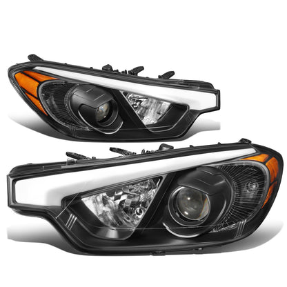 FAROS 14-16 KIA FORTE, FORTE KOUP, FORTE 5 - FITS HALOGEN MODELS W/O LED DRL ONLY - PROJECTOR LOW BEAM - H1 HIGH / H7 LOW / 2357A SIGNAL - BLACK HOUSING / AMBER CORNER