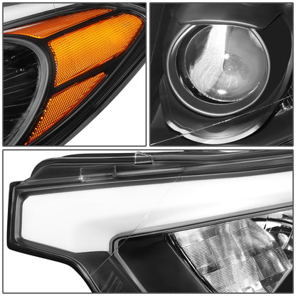 FAROS 14-16 KIA FORTE, FORTE KOUP, FORTE 5 - FITS HALOGEN MODELS W/O LED DRL ONLY - PROJECTOR LOW BEAM - H1 HIGH / H7 LOW / 2357A SIGNAL - BLACK HOUSING / AMBER CORNER