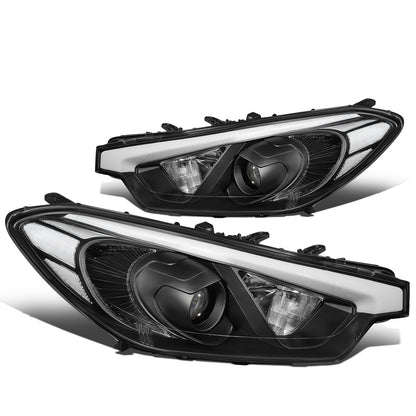FAROS 14-16 KIA FORTE, FORTE KOUP, FORTE 5 - FITS HALOGEN MODELS W/O LED DRL ONLY - PROJECTOR LOW BEAM - H1 HIGH / H7 LOW / 2357A SIGNAL - BLACK HOUSING / CLEAR CORNER