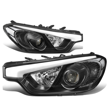 FAROS 14-16 KIA FORTE, FORTE KOUP, FORTE 5 - FITS HALOGEN MODELS W/O LED DRL ONLY - PROJECTOR LOW BEAM - H1 HIGH / H7 LOW / 2357A SIGNAL - BLACK HOUSING / CLEAR CORNER