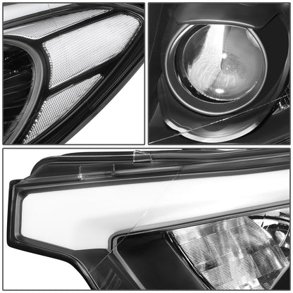 FAROS 14-16 KIA FORTE, FORTE KOUP, FORTE 5 - FITS HALOGEN MODELS W/O LED DRL ONLY - PROJECTOR LOW BEAM - H1 HIGH / H7 LOW / 2357A SIGNAL - BLACK HOUSING / CLEAR CORNER