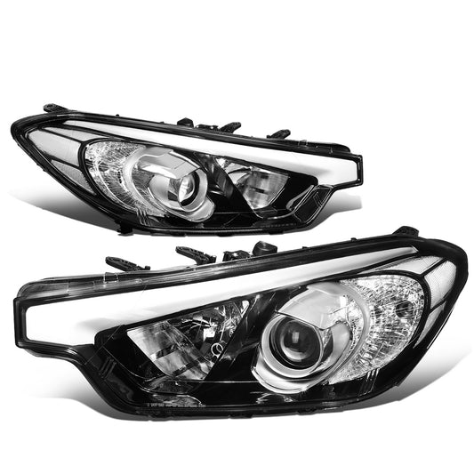 FAROS 14-16 KIA FORTE, FORTE KOUP, FORTE 5 - FITS HALOGEN MODELS W/O LED DRL ONLY - PROJECTOR LOW BEAM - H1 HIGH / H7 LOW / 2357A SIGNAL - CHROME HOUSING / CLEAR CORNER