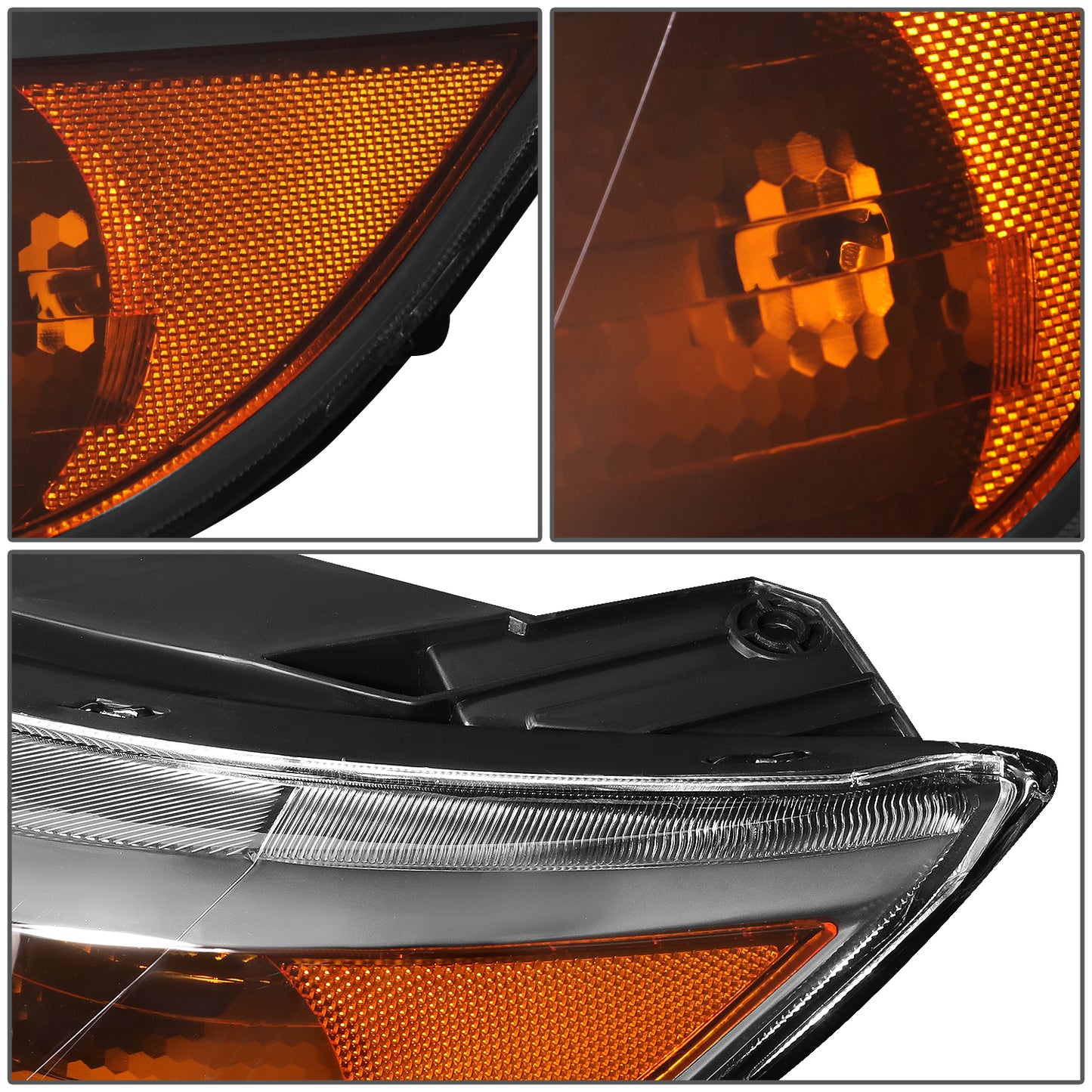 FAROS 11-13 KIA SORENTO - OE STYLE - H11 LOW BEAM / H1 HIGH BEAM / 2357A TURN SIGNAL - BLACK HOUSING / AMBER CORNER