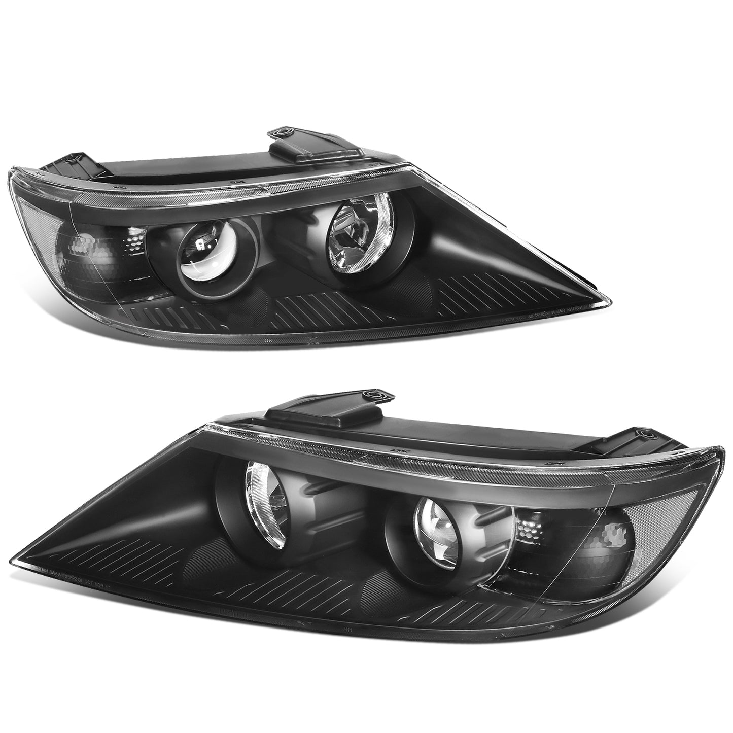 FAROS 11-13 KIA SORENTO - OE STYLE - H11 LOW BEAM / H1 HIGH BEAM / 2357A TURN SIGNAL - BLACK HOUSING / CLEAR CORNER