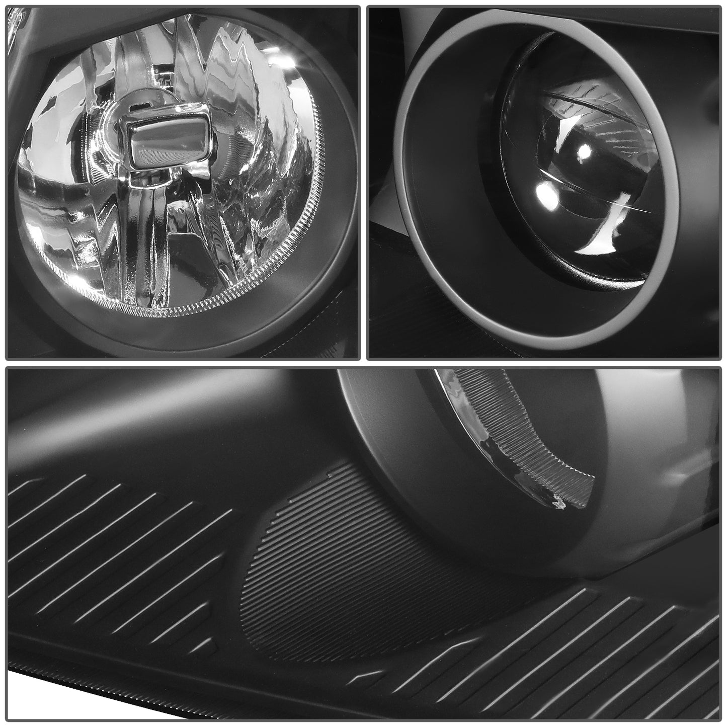 FAROS 11-13 KIA SORENTO - OE STYLE - H11 LOW BEAM / H1 HIGH BEAM / 2357A TURN SIGNAL - BLACK HOUSING / CLEAR CORNER