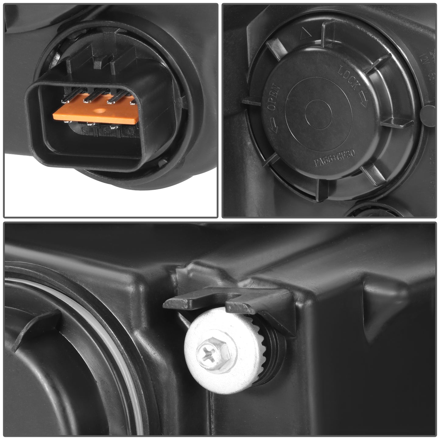 FAROS 11-13 KIA SORENTO - OE STYLE - H11 LOW BEAM / H1 HIGH BEAM / 2357A TURN SIGNAL - BLACK HOUSING / CLEAR CORNER