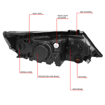 FAROS 11-13 KIA SORENTO - OE STYLE - H11 LOW BEAM / H1 HIGH BEAM / 2357A TURN SIGNAL - CHROME HOUSING / CLEAR CORNER