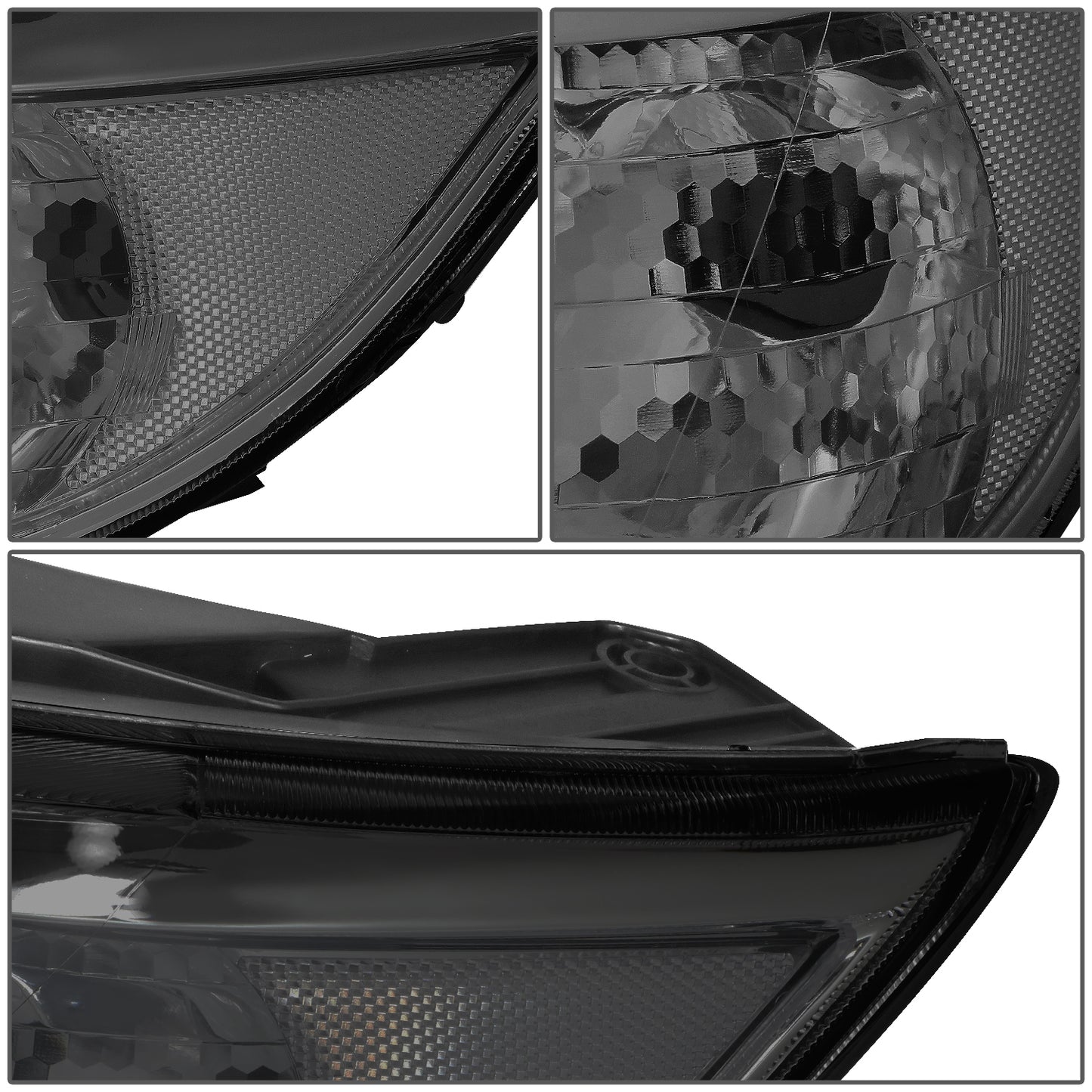FAROS 11-13 KIA SORENTO - OE STYLE - H11 LOW BEAM / H1 HIGH BEAM / 2357A TURN SIGNAL - CHROME HOUSING / SMOKED LENS / CLEAR CORNER