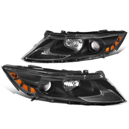 FAROS 11-13 KIA OPTIMA - FITS MODELS W/ FACTORY HALOGEN HEADLIGHTS - OE STYLE - PROJECTOR - H11B LOW BEAM / H1 HIGH BEAM - BLACK HOUSING / AMBER CORNER