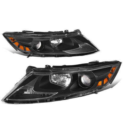 FAROS 11-13 KIA OPTIMA - FITS MODELS W/ FACTORY HALOGEN HEADLIGHTS - OE STYLE - PROJECTOR - H11B LOW BEAM / H1 HIGH BEAM - BLACK HOUSING / AMBER CORNER