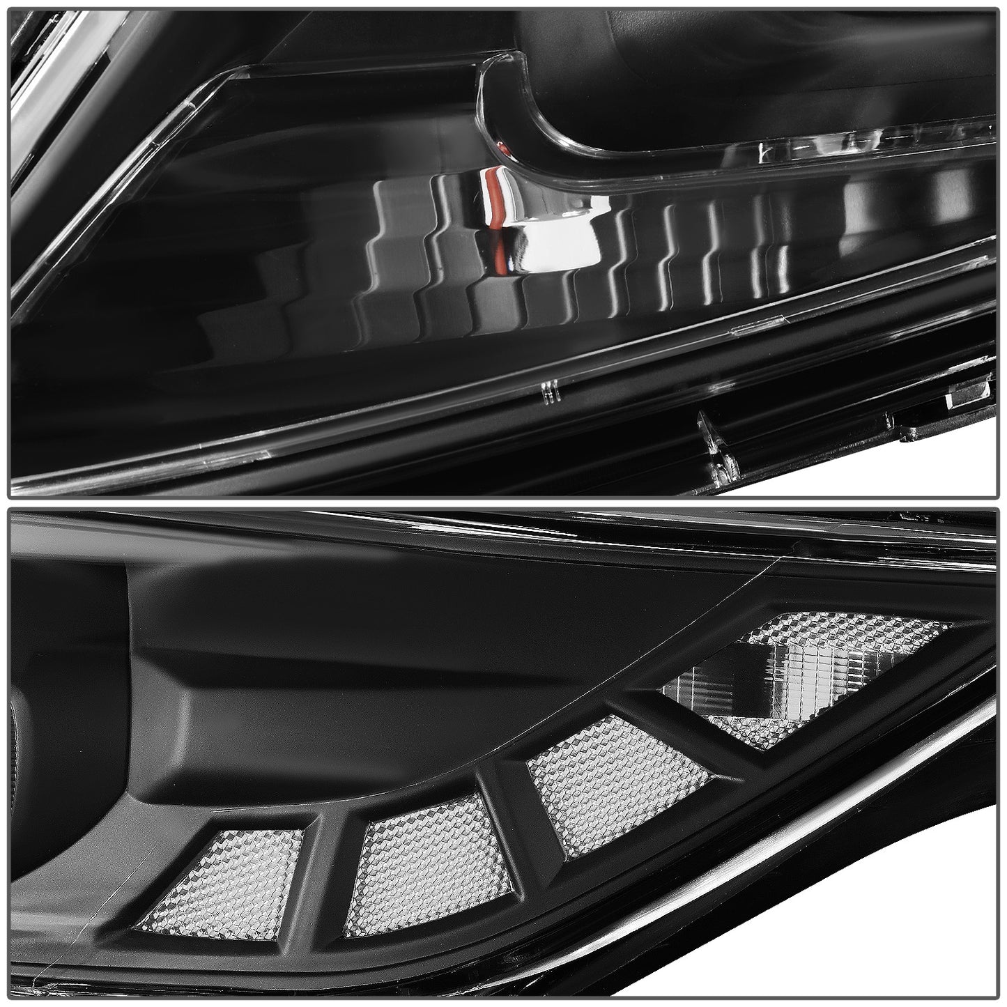FAROS 11-13 KIA OPTIMA - FITS MODELS W/ FACTORY HALOGEN HEADLIGHTS - OE STYLE - PROJECTOR - H11B LOW BEAM / H1 HIGH BEAM - BLACK HOUSING / CLEAR CORNER