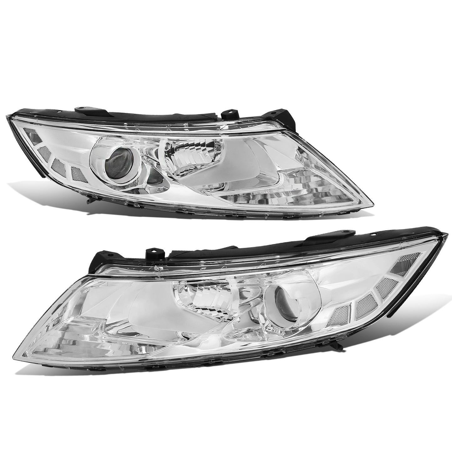 FAROS 11-13 KIA OPTIMA - FITS MODELS W/ FACTORY HALOGEN HEADLIGHTS - OE STYLE - PROJECTOR - H11B LOW BEAM / H1 HIGH BEAM - CHROME HOUSING / CLEAR CORNER