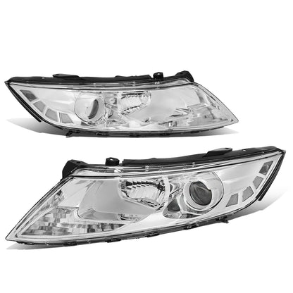 FAROS 11-13 KIA OPTIMA - FITS MODELS W/ FACTORY HALOGEN HEADLIGHTS - OE STYLE - PROJECTOR - H11B LOW BEAM / H1 HIGH BEAM - CHROME HOUSING / CLEAR CORNER