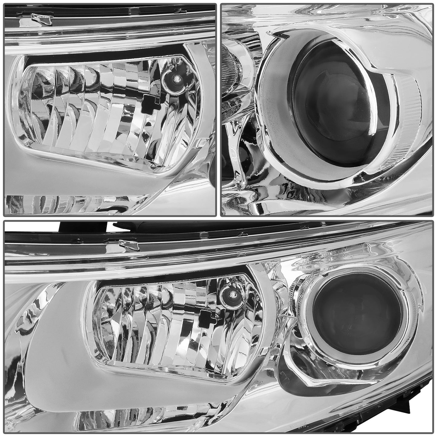 FAROS 11-13 KIA OPTIMA - FITS MODELS W/ FACTORY HALOGEN HEADLIGHTS - OE STYLE - PROJECTOR - H11B LOW BEAM / H1 HIGH BEAM - CHROME HOUSING / CLEAR CORNER