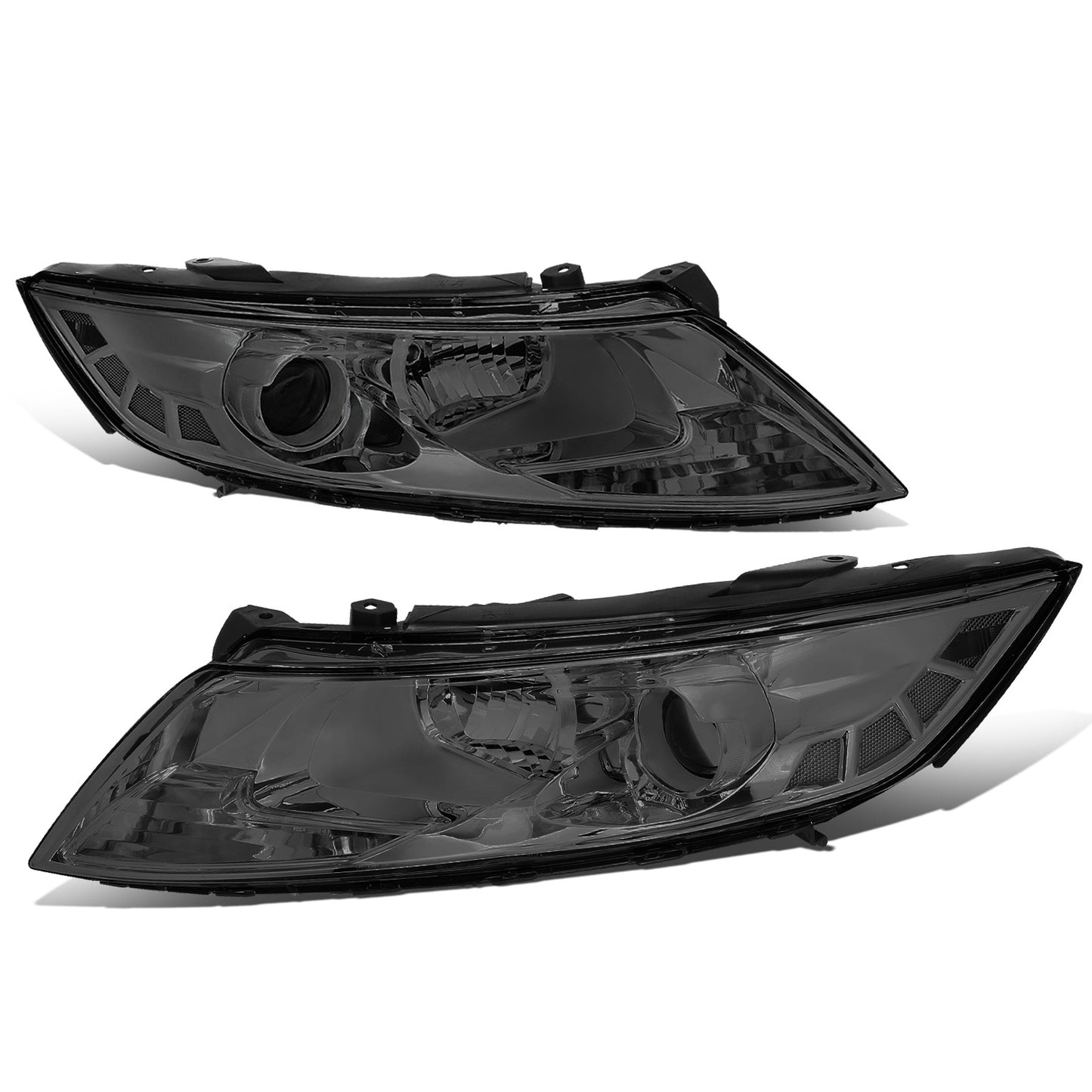 FAROS 11-13 KIA OPTIMA - FITS MODELS W/ FACTORY HALOGEN HEADLIGHTS - OE STYLE - PROJECTOR - H11B LOW BEAM / H1 HIGH BEAM - CHROME HOUSING / SMOKED LENS / CLEAR CORNER