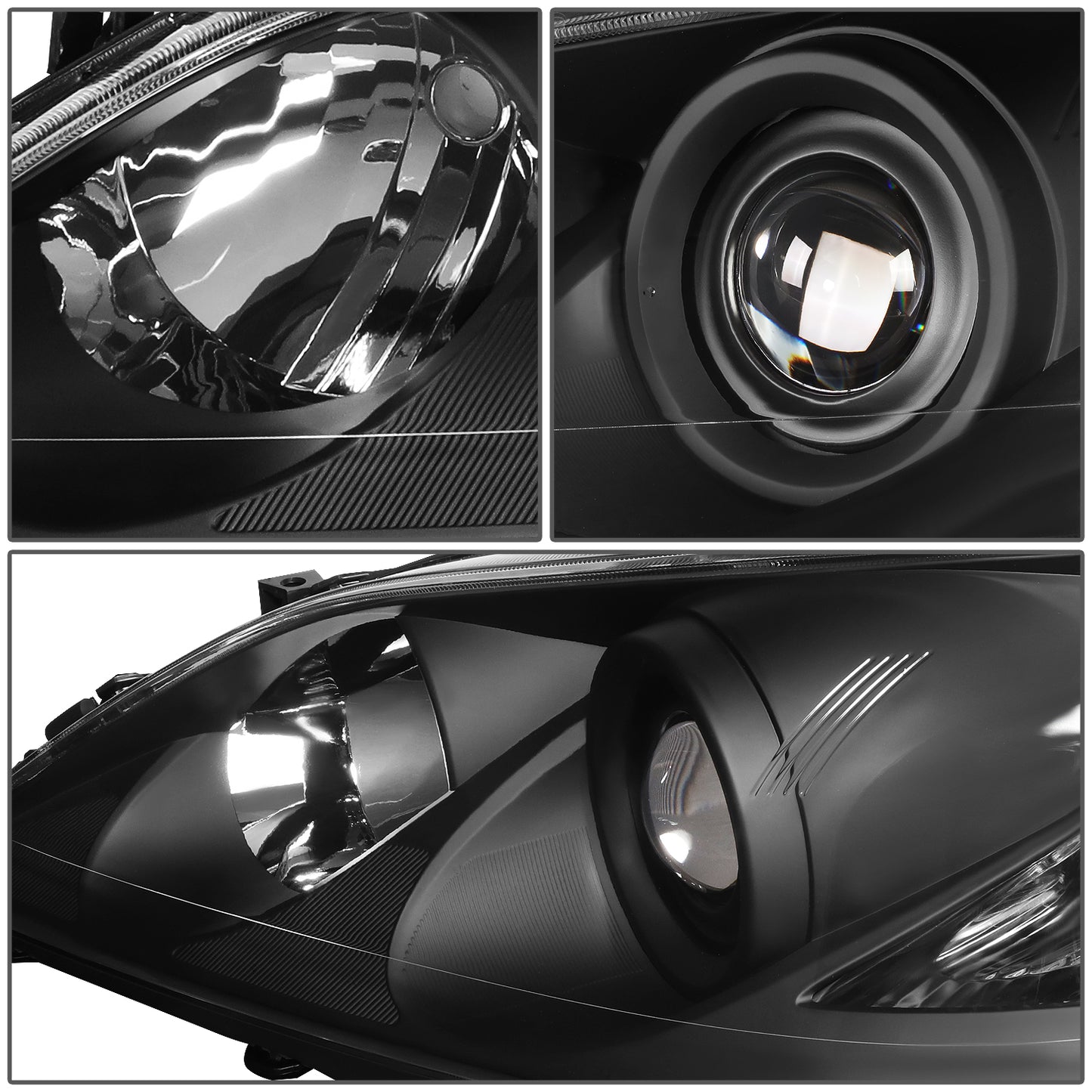 FAROS 07-09 LEXUS ES350 - FITS MODELS W/ FACTORY HALOGEN HEADLIGHTS ONLY - OEM STYLE - H7 LOW BEAM / 9005 HIGH BEAM / 7440A SIGNAL / 168 MARKER - BLACK HOUSING / AMBER CORNER