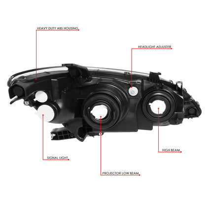 FAROS 07-09 LEXUS ES350 - FITS MODELS W/ FACTORY HALOGEN HEADLIGHTS ONLY - OEM STYLE - H7 LOW BEAM / 9005 HIGH BEAM / 7440A SIGNAL / 168 MARKER - BLACK HOUSING / AMBER CORNER