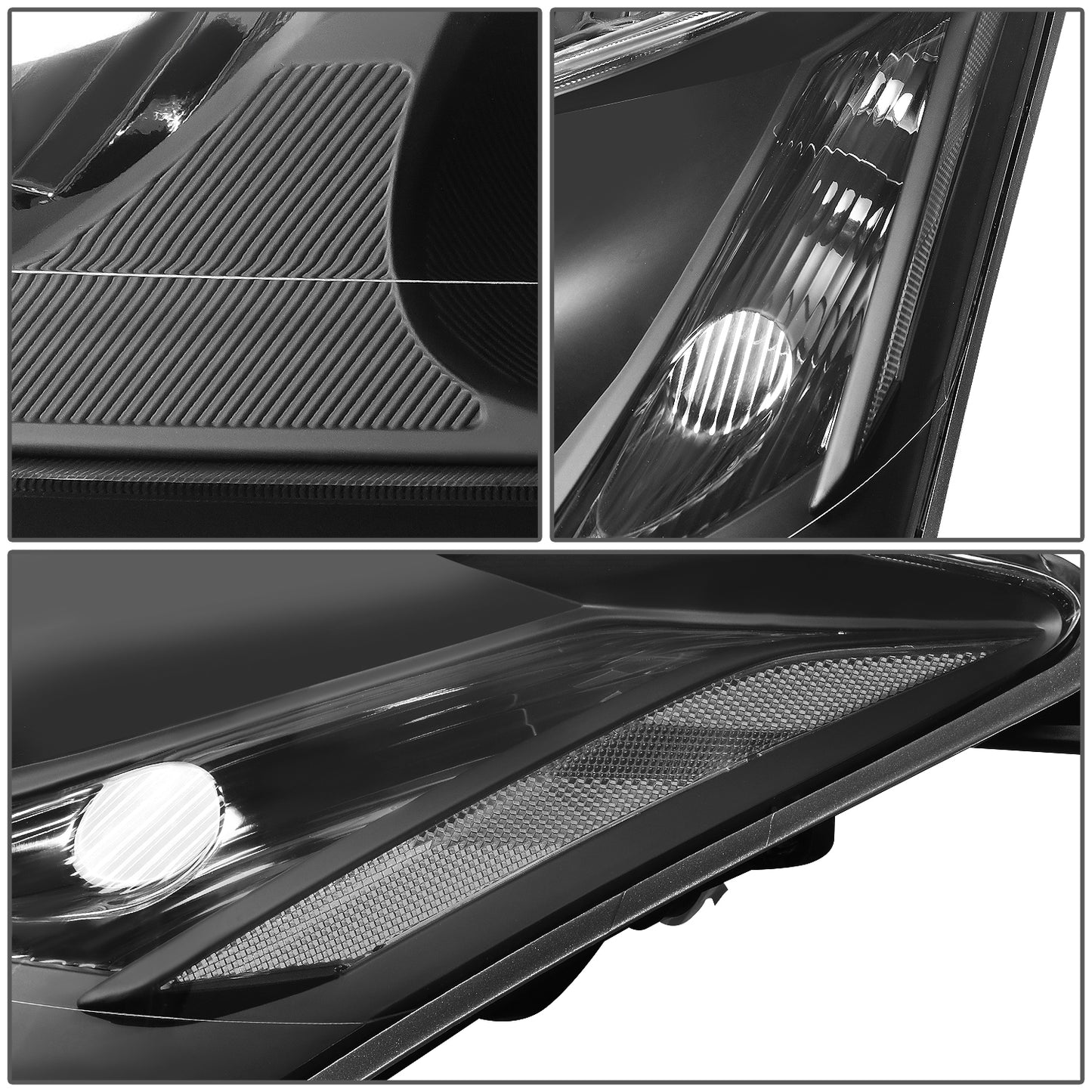 FAROS 07-09 LEXUS ES350 - FITS MODELS W/ FACTORY HALOGEN HEADLIGHTS ONLY - OEM STYLE - H7 LOW BEAM / 9005 HIGH BEAM / 7440A SIGNAL / 168 MARKER - BLACK HOUSING / CLEAR CORNER