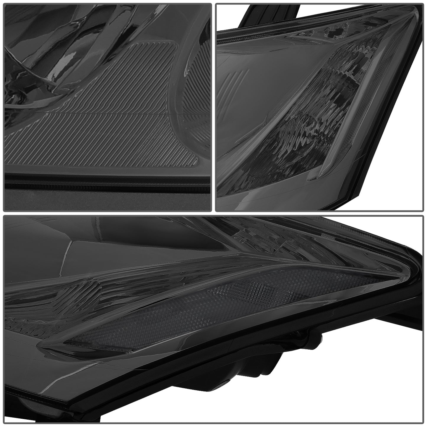 FAROS 07-09 LEXUS ES350 - FITS MODELS W/ FACTORY HALOGEN HEADLIGHTS ONLY - OEM STYLE - H7 LOW BEAM / 9005 HIGH BEAM / 7440A SIGNAL / 168 MARKER - CHROME HOUSING / SMOKED LENS / CLEAR CORNER